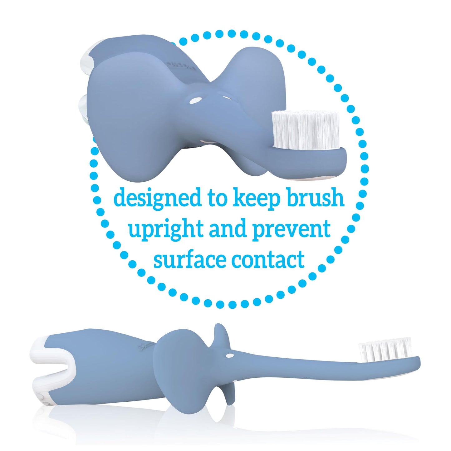 Dr. Brown's Infant-to-Toddler Toothbrush, Elephant, Blue, 0-3 Years