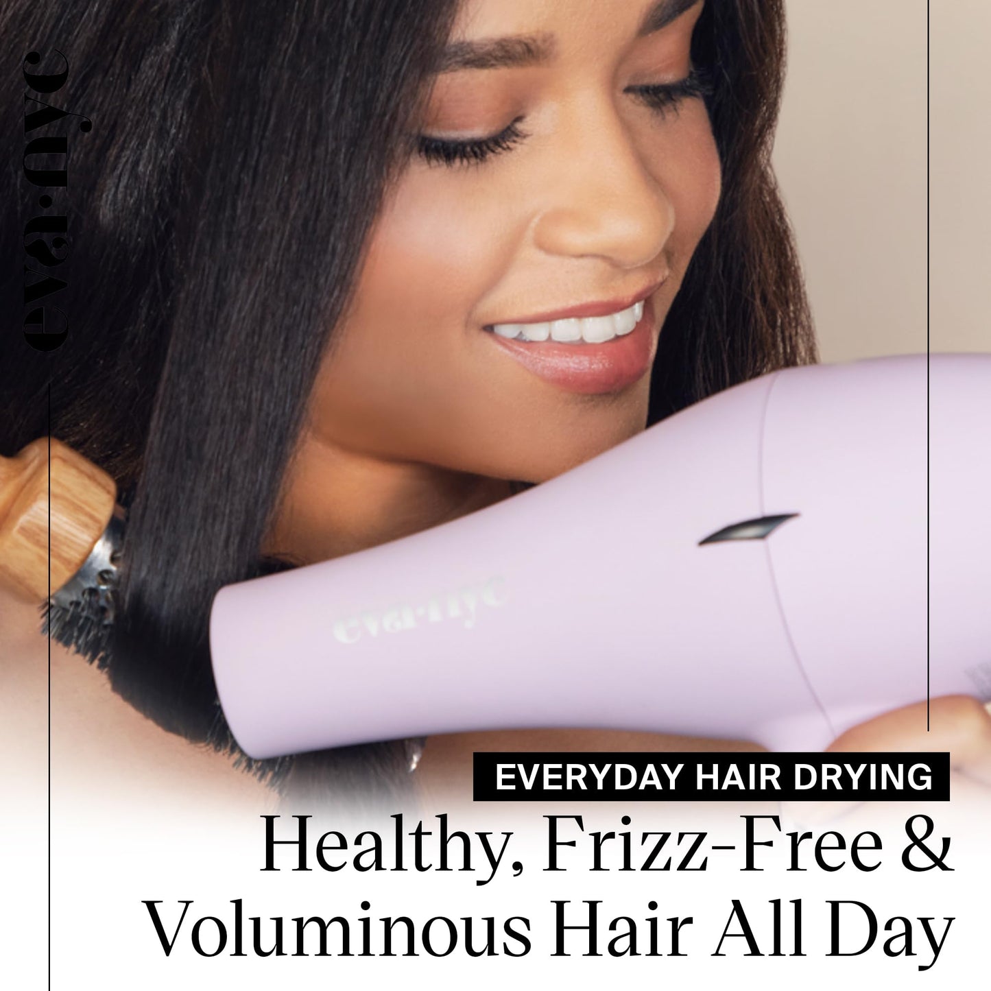 Eva NYC Healthy Heat Pro-Lite Dryer, Styling Hair Dryer, Lightweight Blow Dryer w/Far-Infrared, 2-Speed & 3-Heat Blowdryers for Hair, Hair Dryer with Diffuser & Concentrator, Lavender