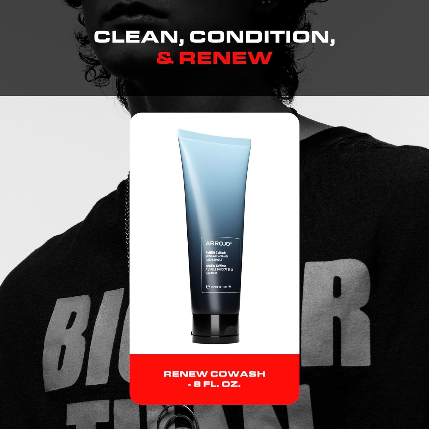 Arrojo ReNEW CoWash 8oz - Sulfate & Paraben Free Cleansing Conditioner for Color Treated Hair | Vegan Non-Foaming Cleanser with Avocado & Babassu Oils
