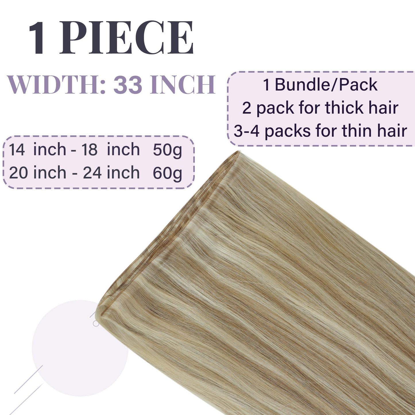 Fshine Real Human Hair Extensions Genius Weft Highlight Ash Blonde And Golden Blonde Sew in for Women 14 Inch 50g Weave Remy Natural