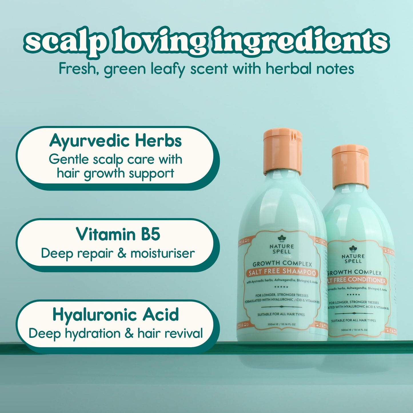 Nature Spell Hair Growth Shampoo and Conditioner Set, 10.14 Fl Oz x 2