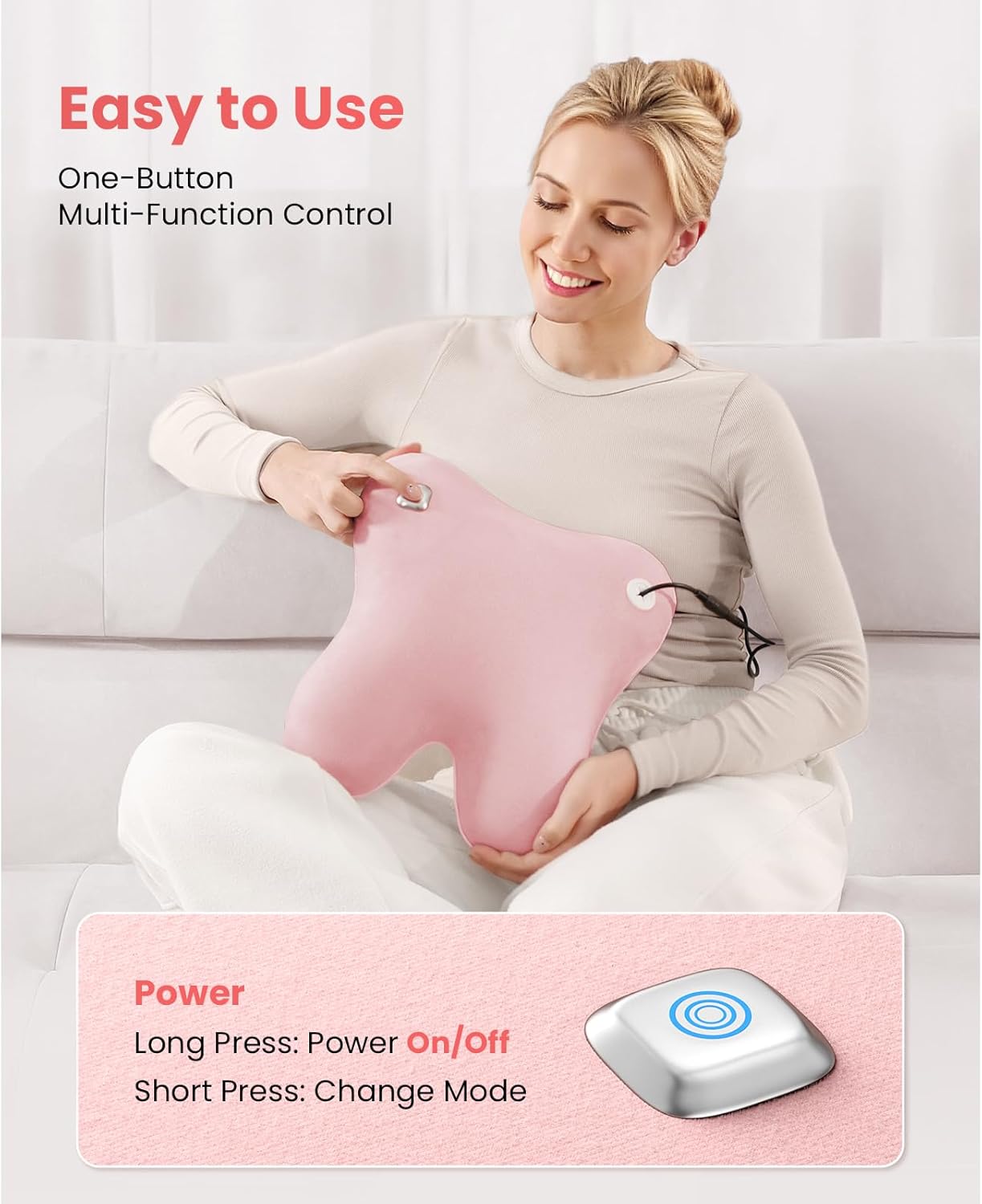 Back Massager with Heat - Deep Tissue Shiatsu Massage Pillow for Pain Relief | Soothing Muscle Tension Relief
