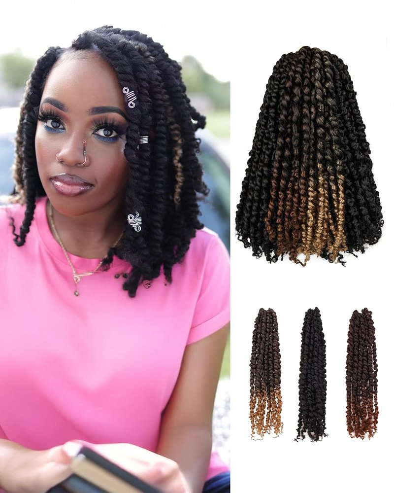 Passion Twist Crochet Hair - 14 Inch Pre-Looped Synthetic Extensions | Mixed Color Combo Pack (1B, T1B/27, T1B/30)