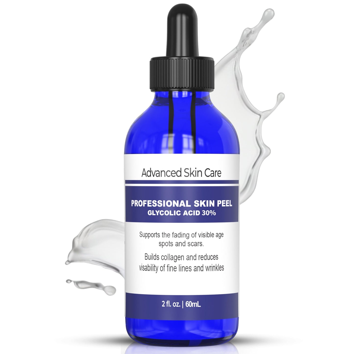 Advanced Skin Care Glycolic Acid Face Peel Serum - at Home Chemical Peel for face 2oz