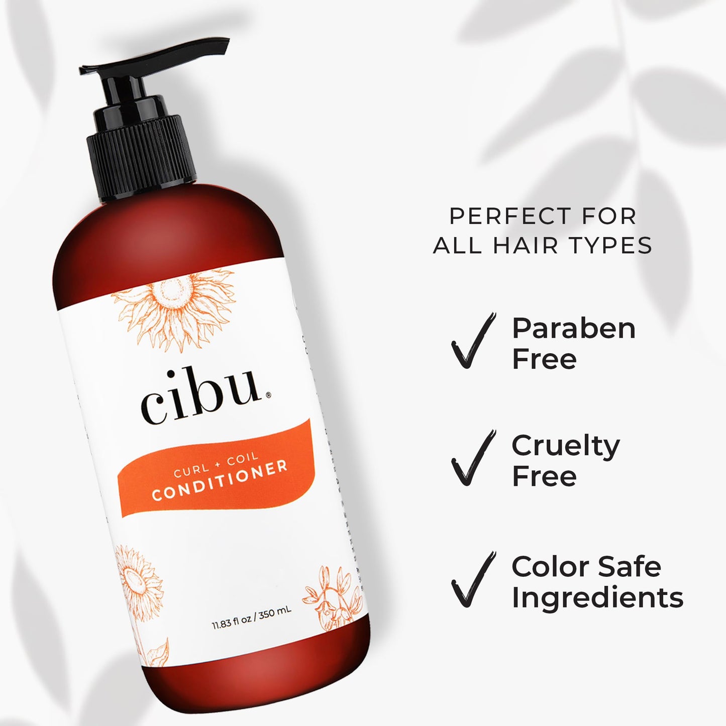 CIBU Curl + Coil Conditioner Cleanses, Hydrates, Revitalizes, Detangles & Preserves Natural Curl + Coil for Frizz-Free Smooth Manageable Hair (Conditioner, 350ml)