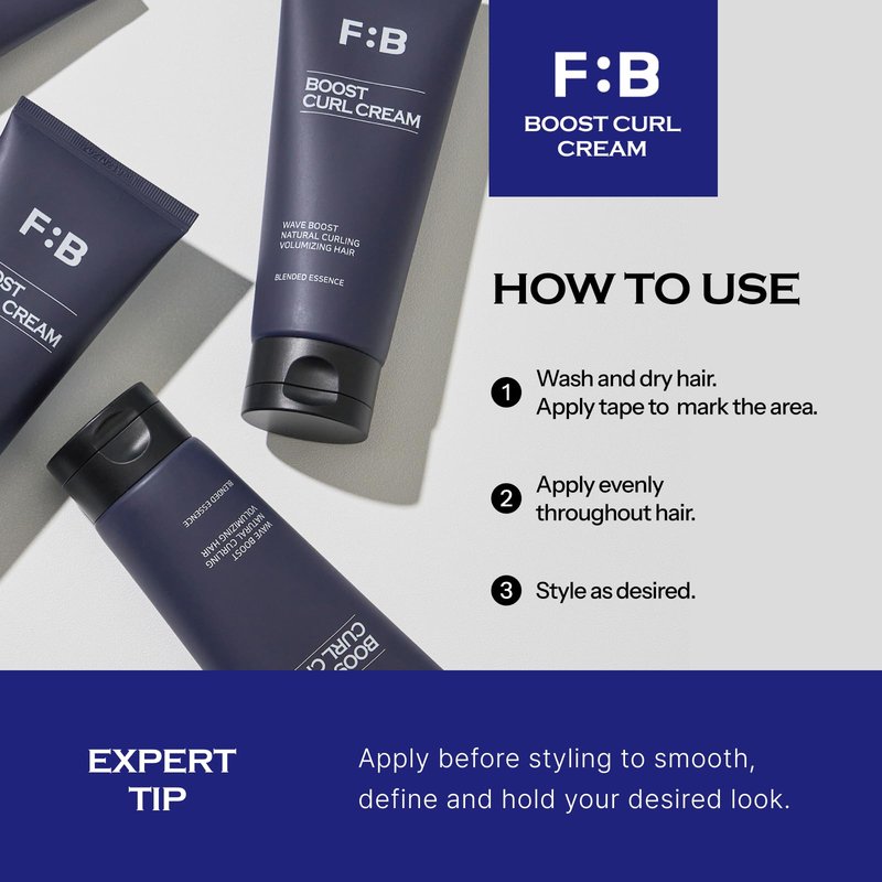 FORBEAUT Boost Curl Cream – Award-Winning Curling Cream with Keratin & Grains, Moisturizing Formula for Bouncy Waves & Strong Hold, Nourishing Styling for Wave Perms & Parted Hair, 150ml / 5.07fl.oz
