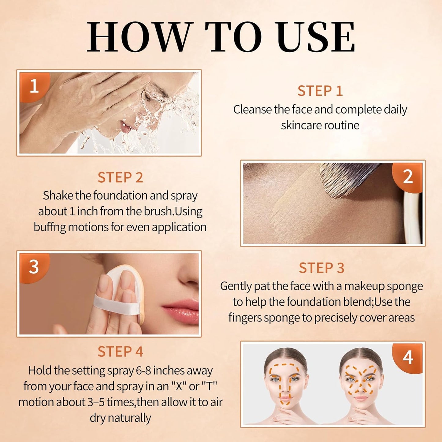 Air Brush Makeup Foundation - Hydrating Setting Spray for Oily Skin | Flawless Matte Coverage (01 Natural)