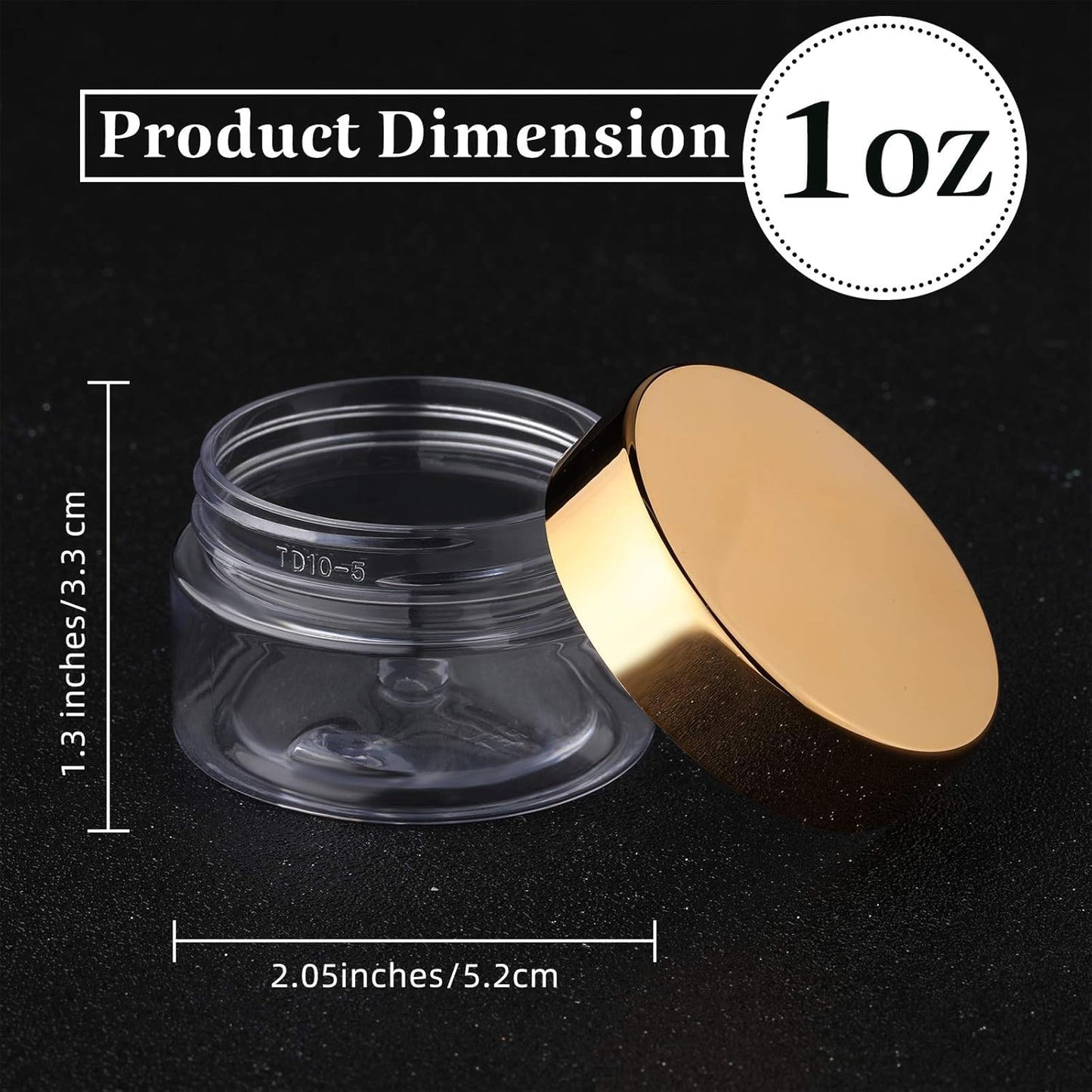 Satinior 36-Pack Plastic Jars - 1 oz Airtight Wide Mouth Containers for Cosmetics, Lotions & Travel | Gold