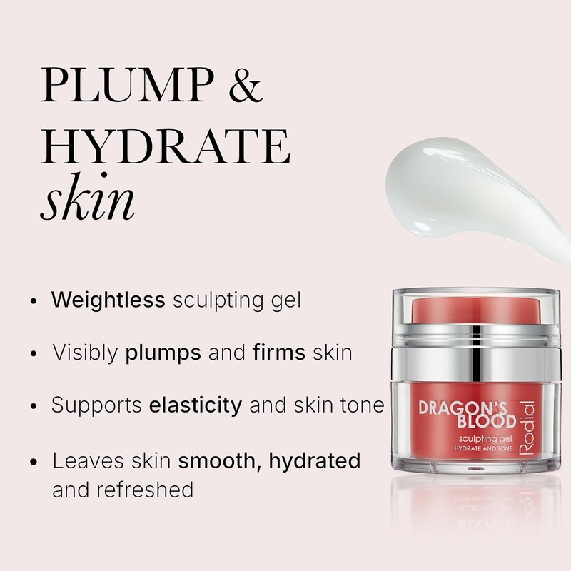 Rodial Dragon's Blood Sculpting Gel - Rejuvenating Ultra-Hydrating Face Cream | 0.3 fl oz - Triple Action Collagen Formula for Firmer Skin