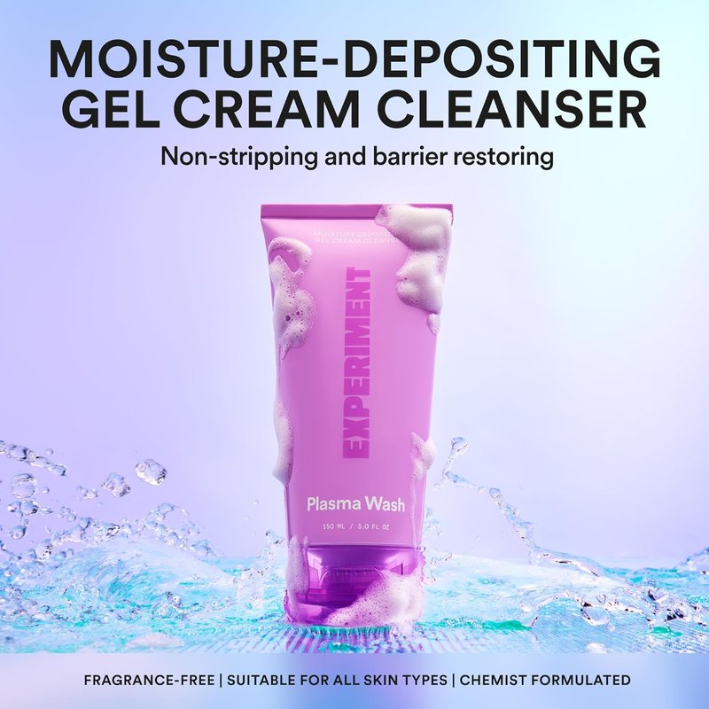 Plasma Wash Gel Cleanser - Hydrating Moisture Depositing Face Wash with Glycerin & Jojoba Oil | 5.0 FL OZ - Gentle for All Skin Types