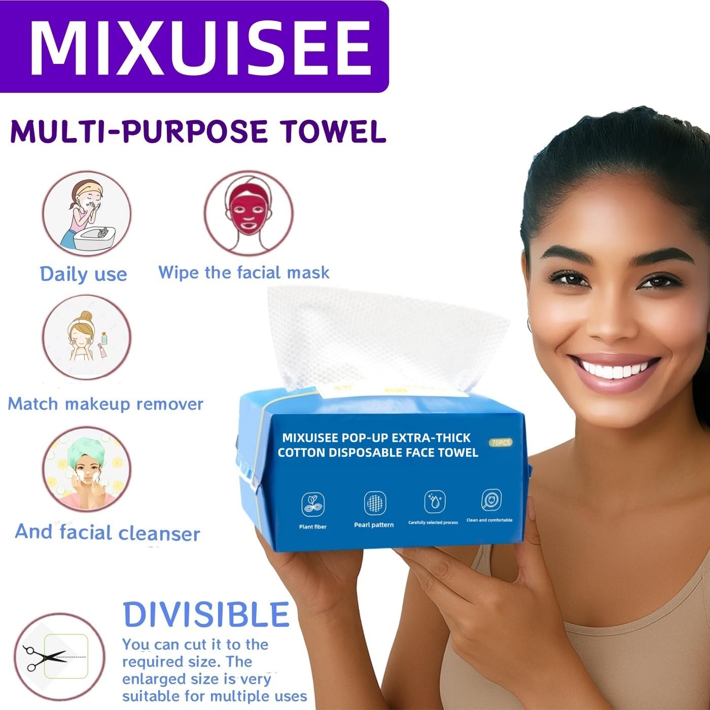 Thick & Soft Disposable Face Towels | 100% Cotton Facial Cloths for Sensitive Skin - 420 Count