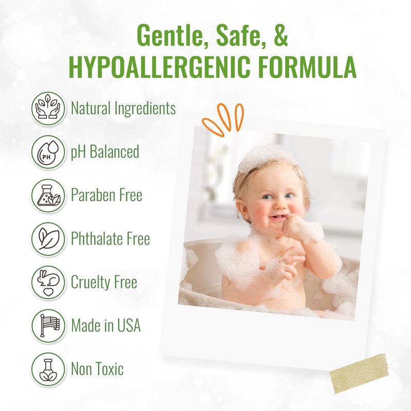 Wild Naturals Kids Shampoo and Body Wash - Hypoallergenic Baby Shampoo and Organic Baby Wash - Gentle and Moisturizing Kids Soap and Toddler Body Wash - Natural Kids Body Wash for Sensitive Skin