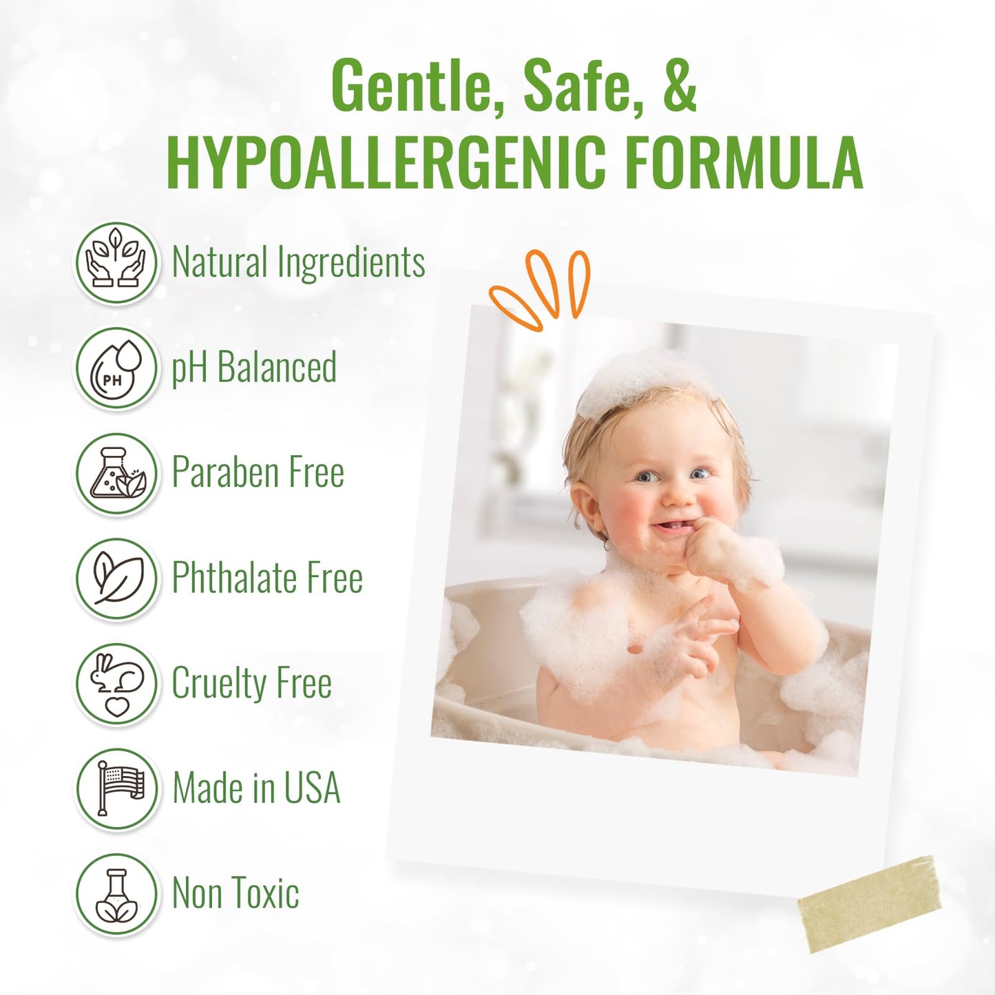 Wild Naturals Kids Shampoo and Body Wash - Hypoallergenic Baby Shampoo and Organic Baby Wash - Gentle and Moisturizing Kids Soap and Toddler Body Wash - Natural Kids Body Wash for Sensitive Skin