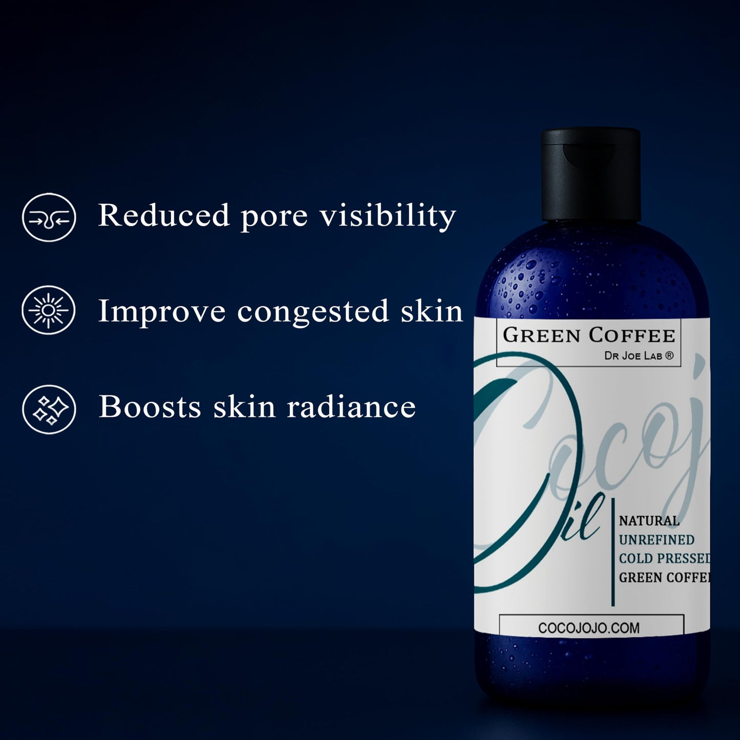 Dr Joe Lab Green Coffee Bean Oil - Pure, Unrefined, Cold Pressed, Non-GMO Carrier Oil for Skin, Hair, Nails, Body, Face & More - 4 oz - Natural Antioxidant