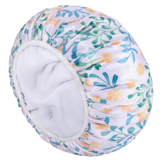 Gootty Shower Cap, Terry lined Reusable shower caps, Large Shower Cap for Women, Waterproof Hair cap Triple Layer Shower Caps for Long Thick Hair
