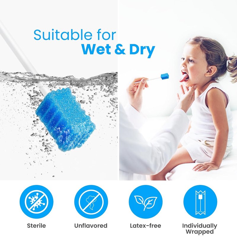 Disposable Oral Care Swabs - Individually Wrapped with Longer Handle | 400 Count