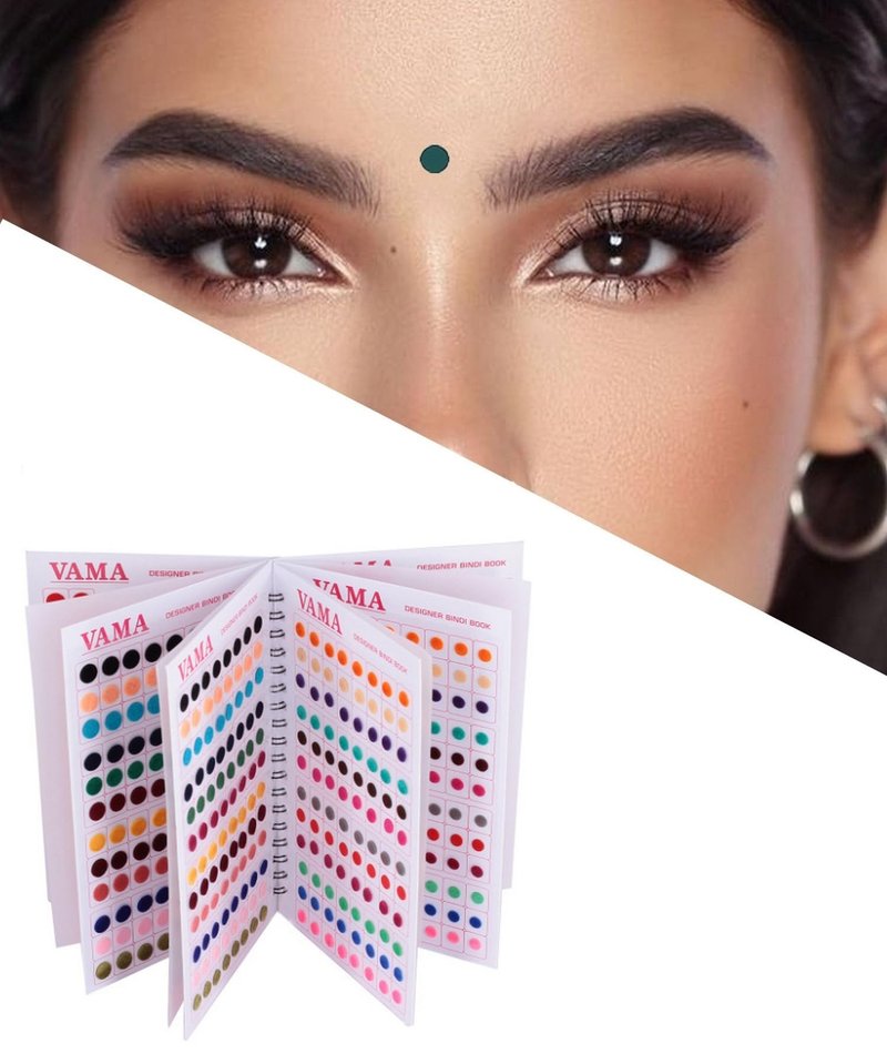 VAMA Premium Velvet Multicolor Forehead Stickers Bindiya Bindis Bollywood Bindi Booklet for Women (Pack of 948 - Bindi Book)