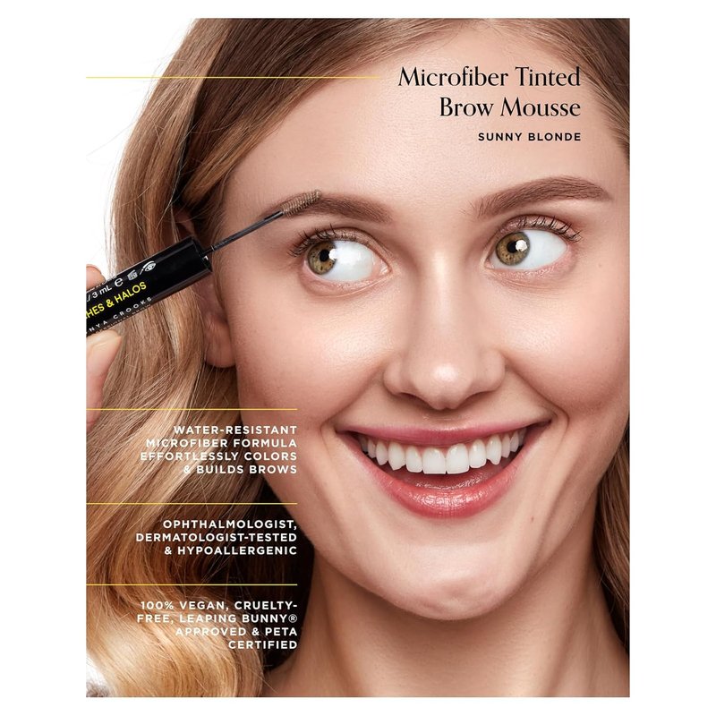 Microfiber Tinted Brow Mousse - Shape & Define Full, Fluffy Brows - Vegan & Cruelty-Free | Sunny Blonde, 0.11 oz (Pack of 2)