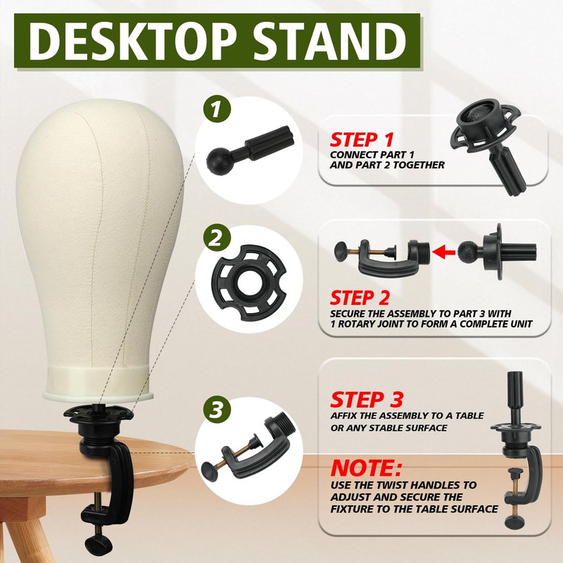 Wig Stand Tripod Metal Adjustable Mannequin Head Stand - Mannequin Wig Head with Mount Hole, Manikin Head for Wigs Making, Drying, Styling and Display - Wigs Shampoo & Milk Spray T Pins Hair Cap Set