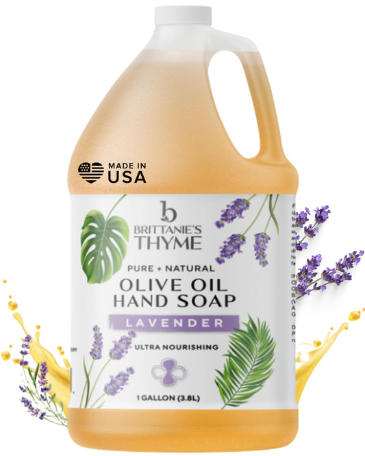 Brittanie's Organic Castile Liquid Olive Oil Soap Refill, Lavender 1 Gallon