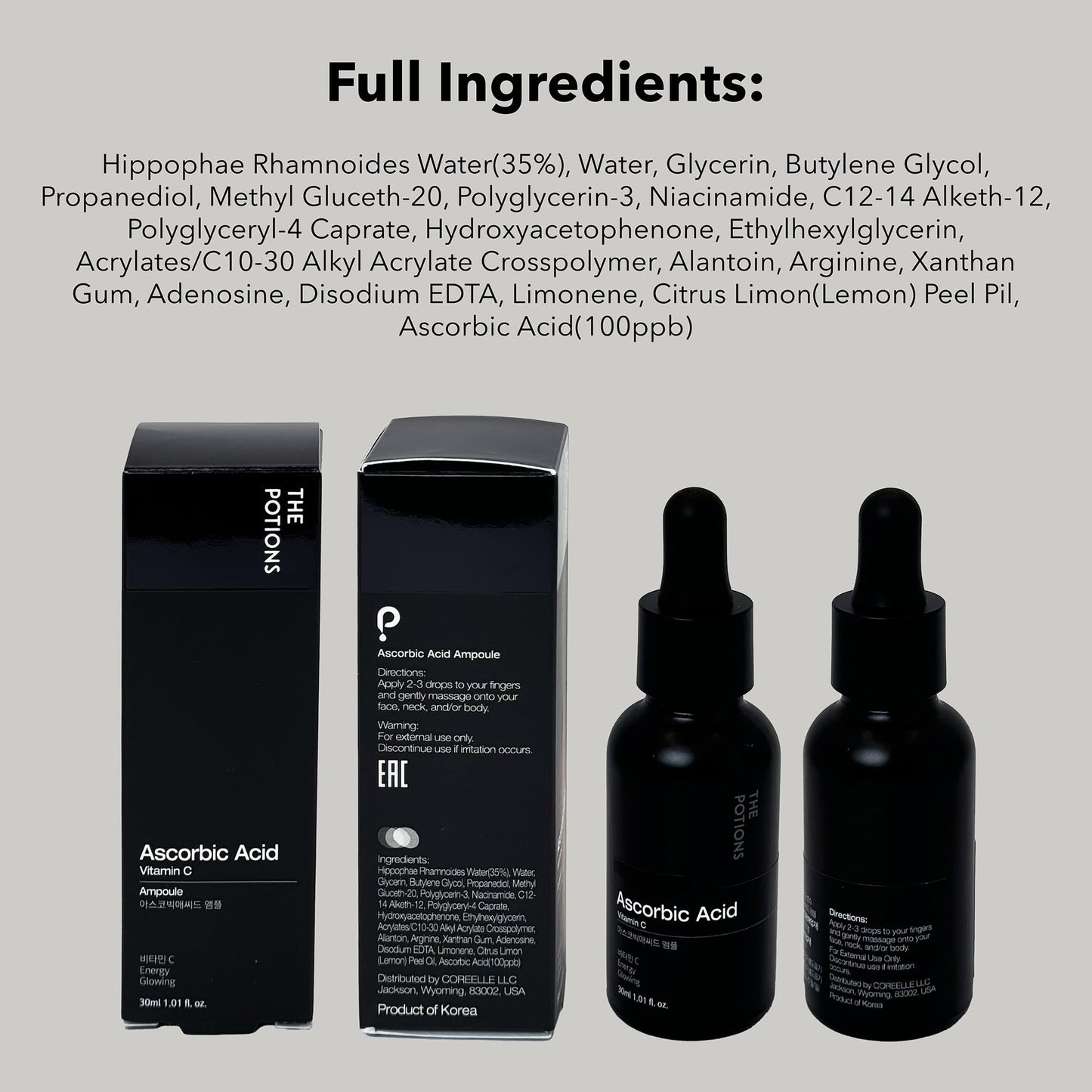 The Potions Ascorbic Acid Ampoule 30ml - Made in Korea