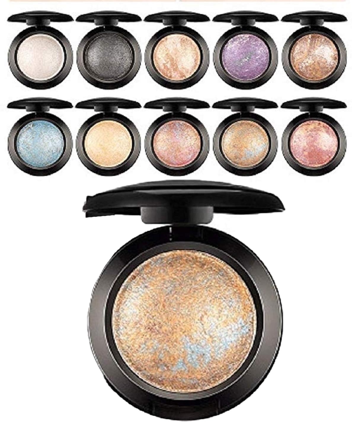 Baked Shimmer Metallic Eyeshadow Palette - 10 Long-Lasting Colors for Stunning Makeup Looks