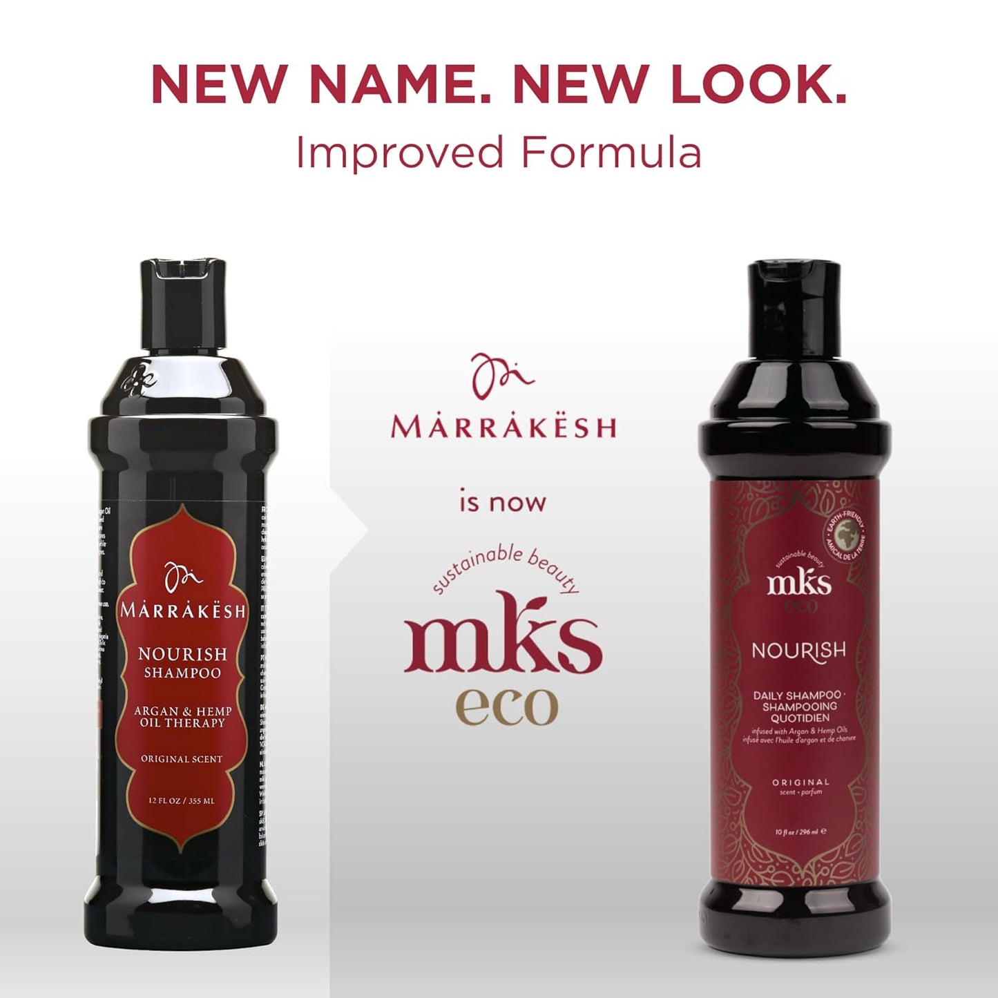 Eco Nourish Shampoo - Cleanses & Strengthens Fine Hair | Moroccan Argan Oil, Vegan, Color Safe