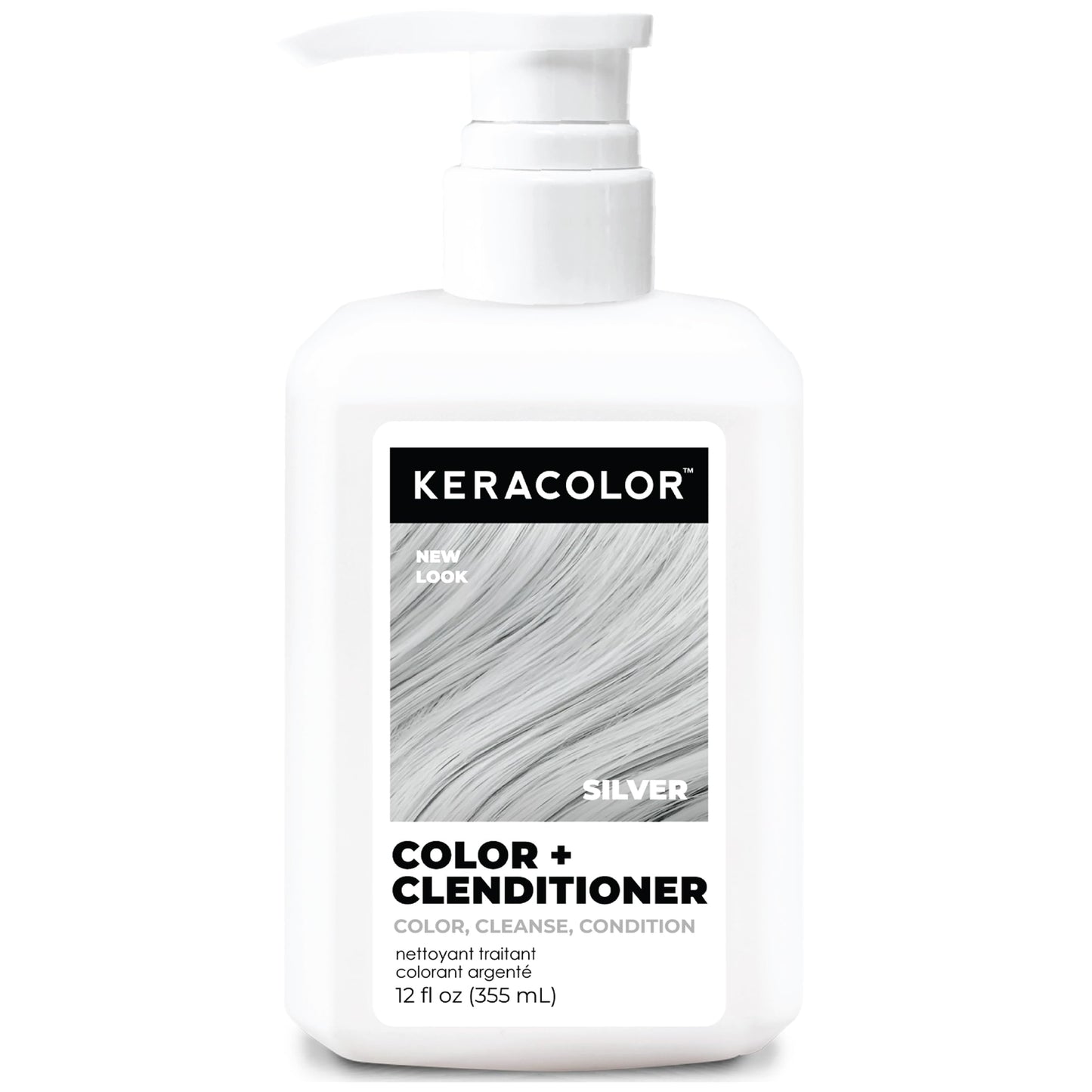 KERACOLOR Clenditioner SILVER Hair Dye - Semi Permanent Hair Color Depositing Conditioner, Cruelty-free, 12 Fl. Oz