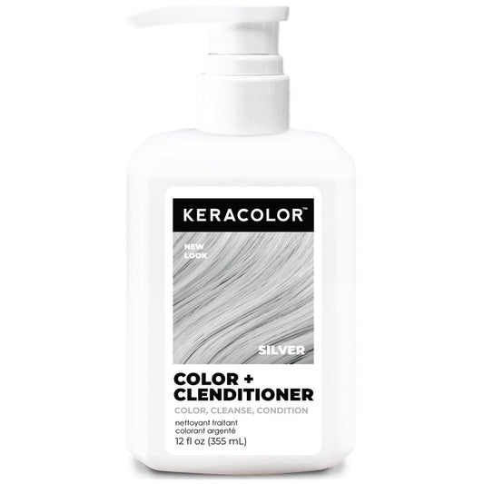 KERACOLOR Clenditioner SILVER Hair Dye - Semi Permanent Hair Color Depositing Conditioner, Cruelty-free, 12 Fl. Oz