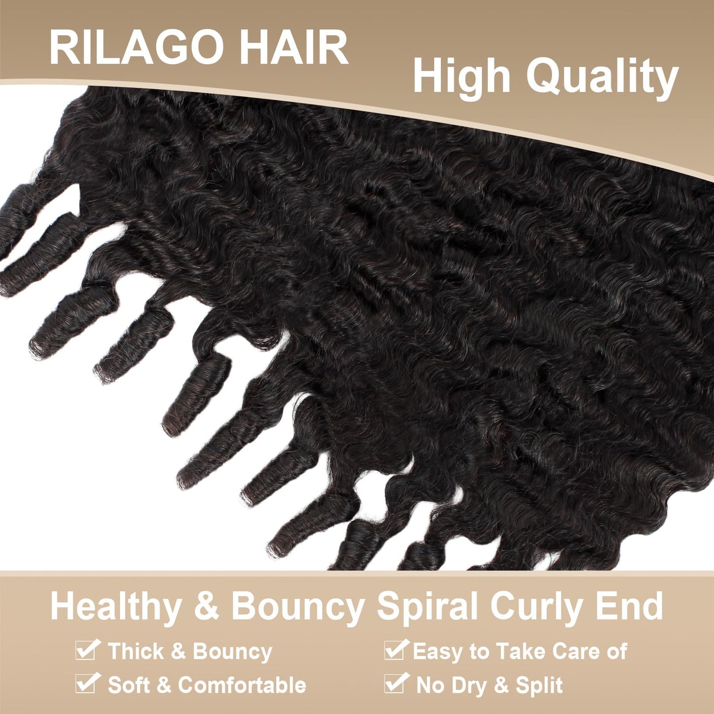 Burmese Curly Bundles Human Hair 16 Inch 12A Deep Wave 1 Bundle 100% Unprocessed Quick Weave 3c4a Water Wave Bundles with Spiral Curly End Real Human Hair Extensions Natural Black