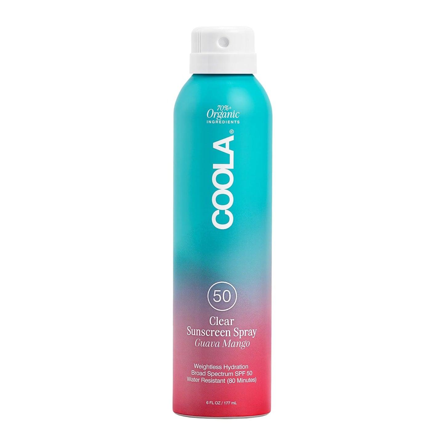 COOLA Organic Sunscreen SPF 50 - Vegan Sunblock Spray for Daily Skin Protection | Guava Mango Scent