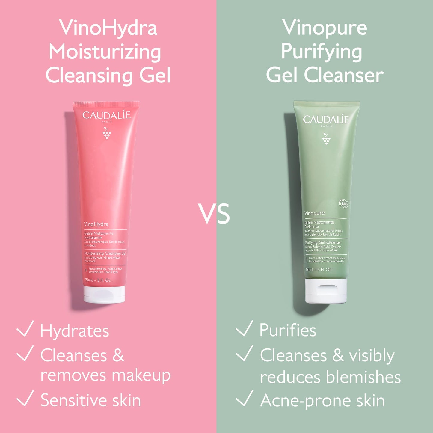 Caudalie VinoHydra Moisturizing Cleansing Gel with Hyaluronic Acid - 150 mL