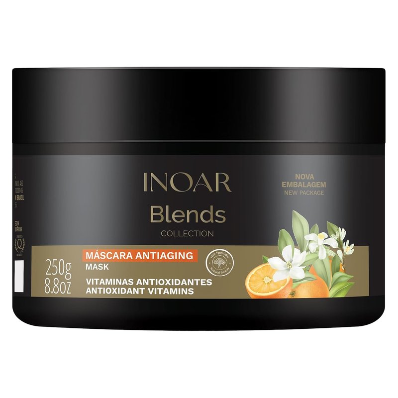 Inoar Blends Vitamin C & Argan Oil Hair Mask - Moisturizing Treatment for Dry Hair | 8.8 Fl Oz