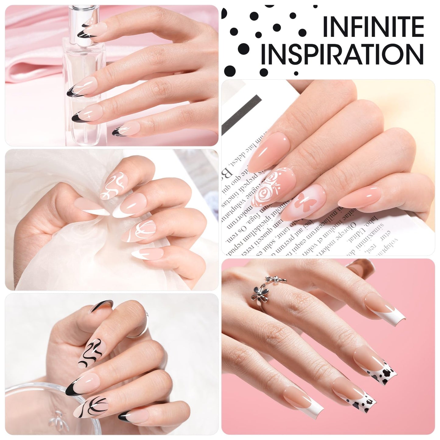 GELLEN Nail Painting Gel, 2Pcs 8G Black & White, No Wipe Pat Painting