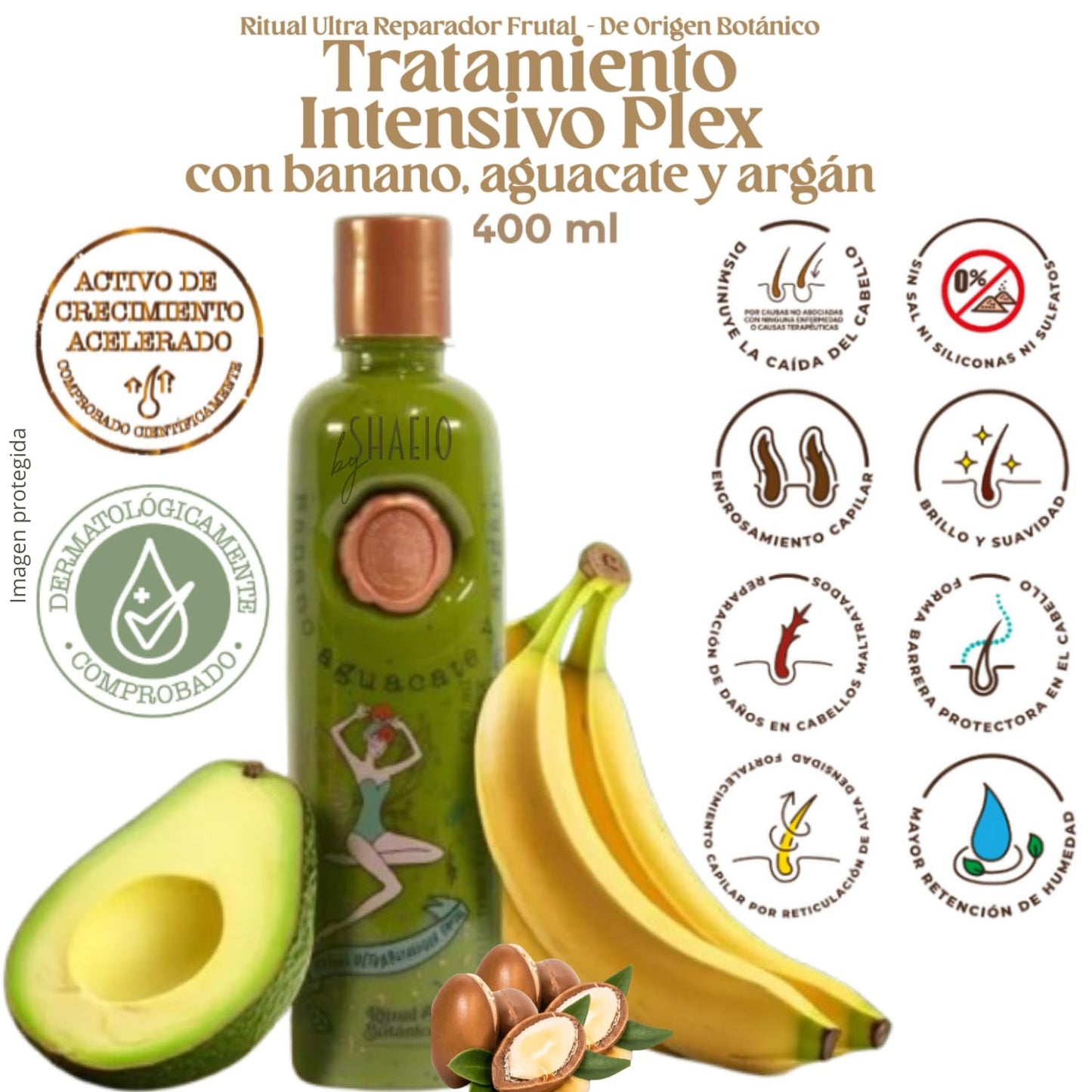 RITUALBOTANICO | KIT Ultraparador y Acelerador de Crecimiento S.O.S: Shampoo de Cebolla y Argàn + Tratamiento Intensivo PLEX con Banano y Aguacate 100% Colombiano.