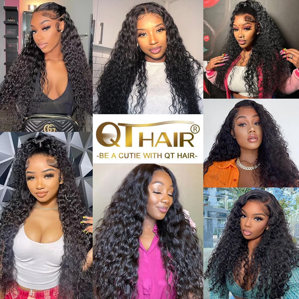 QTHAIR 18A Water Wave Human Hair Bundles Brazilian Virgin Water Wave Curly Human Hair 1 Bundle 100g Unprocessed Human Hair Extension for Black Women