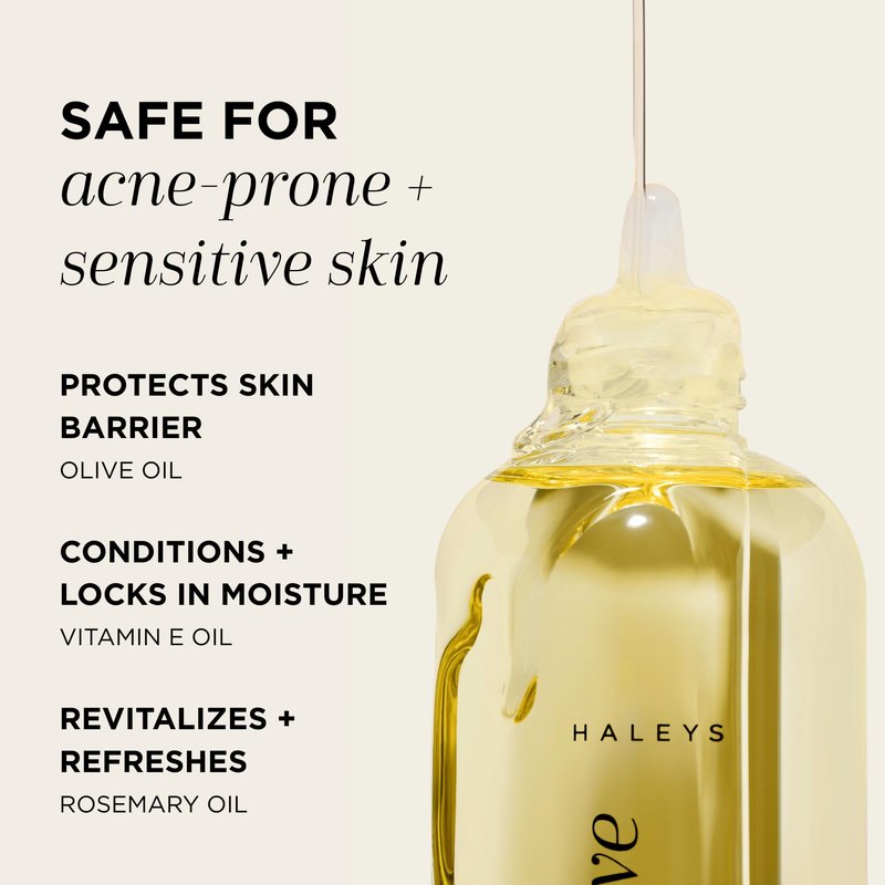 HALEYS Korean Skin Care Nourishing Cleansing Oil - Makeup Remover & Oil Cleanser for Face with Olive, Vitamin E & Rosemary Oils - Gentle, Effective Facial Cleanser, Travel-Friendly Nozzle