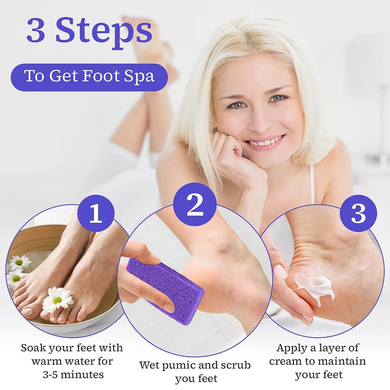 200 Pcs Pumice Stone Bulk for Feet Scrubber,Dead Skin Disposable Foot Pumice Foot Callus Remover Pedicure Tools Purple Pumice Sponge Nail Salon Home Use