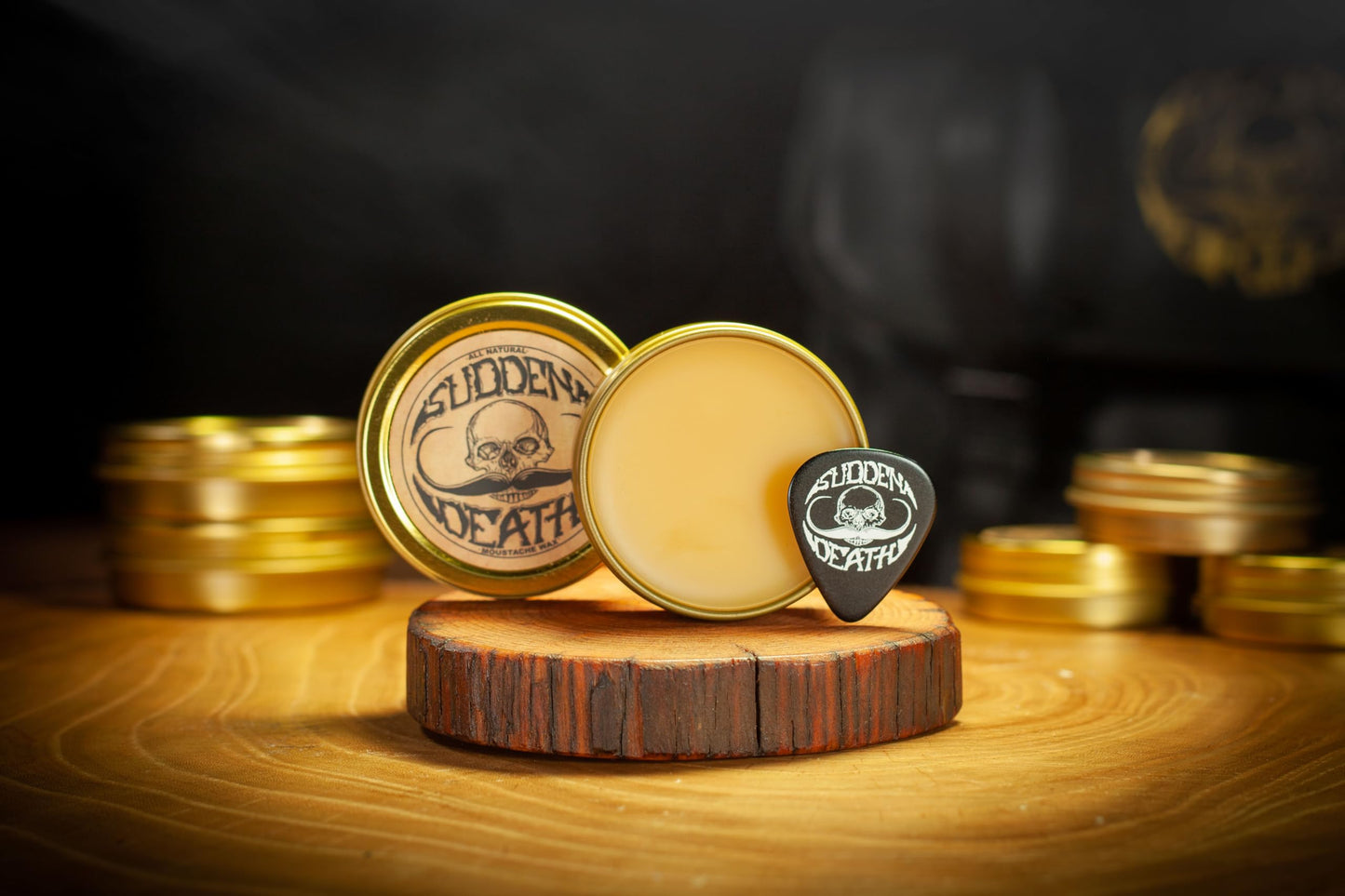 Mustache Wax Strong Hold Sudden Death 1 oz Tin & Platinum Death Grip Mustache Comb Mens Combo Kit - Grooming For Men Handlebar Moustache & Beard Wax Styling