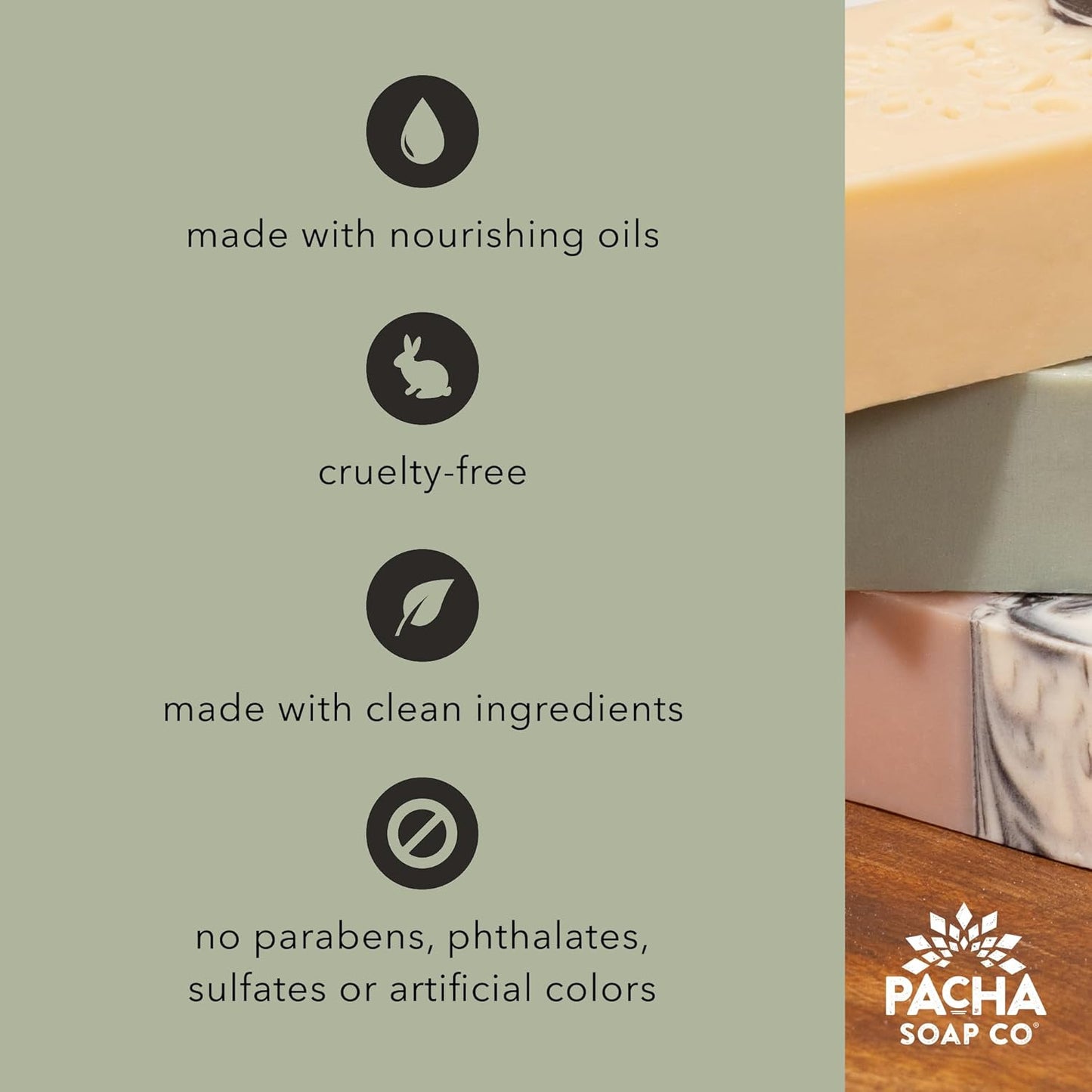 Pacha Soap Co. Body Wash - Hydrating Vanilla & Sage Scent | Paraben-Free, 2-Pack (16 fl oz Each)