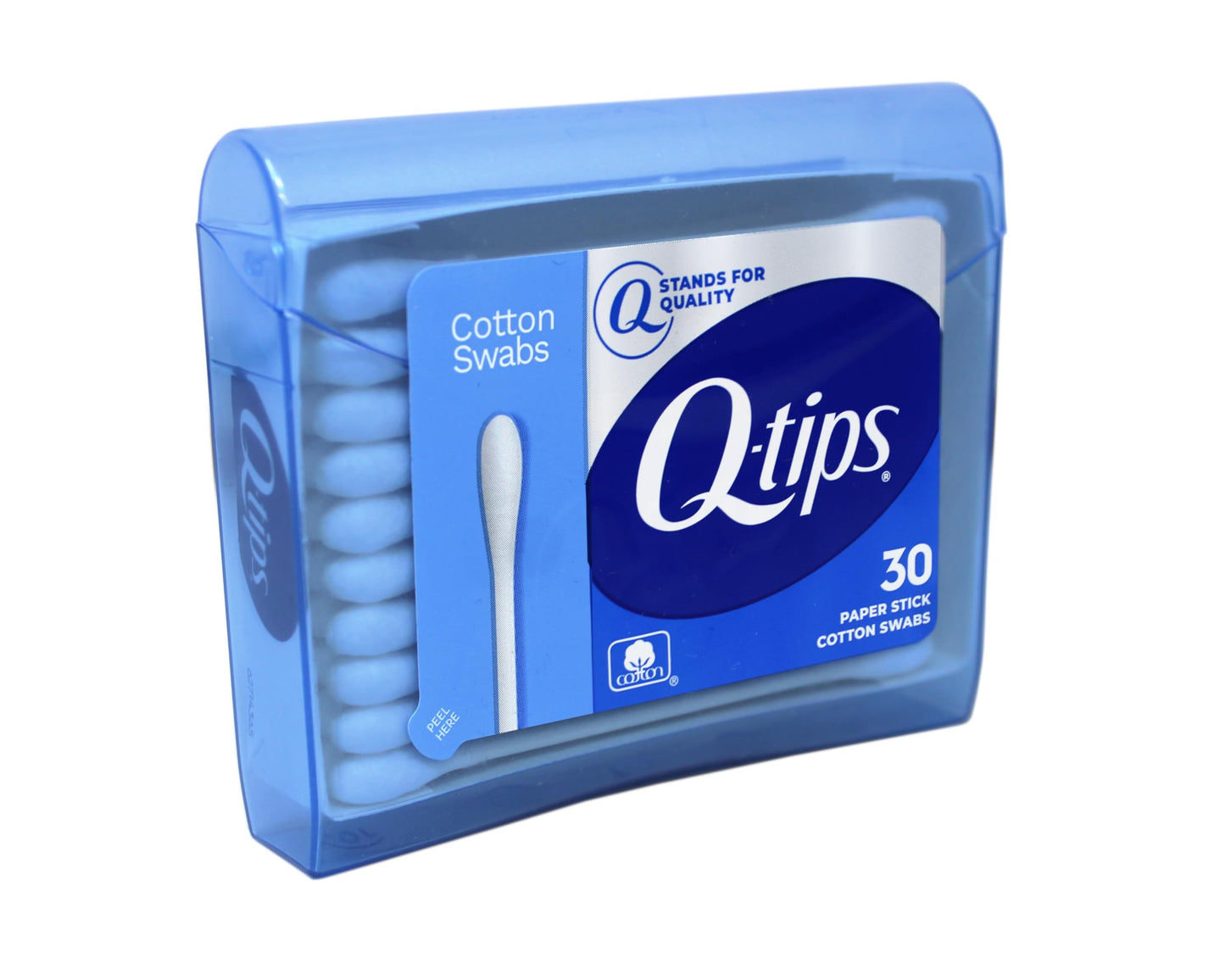 Q-Tips Cotton Swabs - Travel Q-Tips for Beauty, Makeup, Nails and More, Perfect for On the Go, 30 Count - 16 Pack
