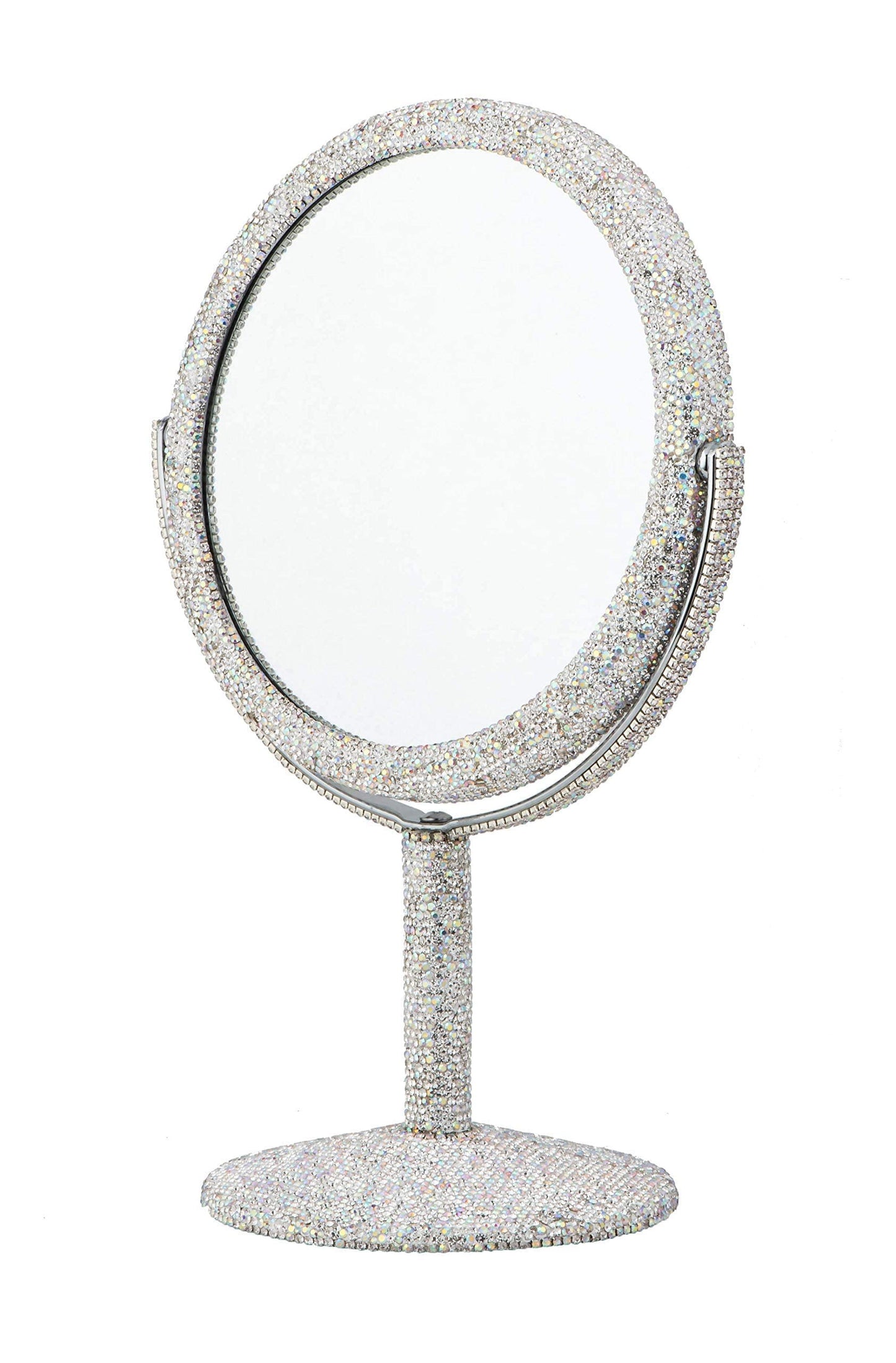 TISHAA Bling Vanity Mirror, Crystal Rhinestone Makeup Mirror, Double Sided with 2X Magnification