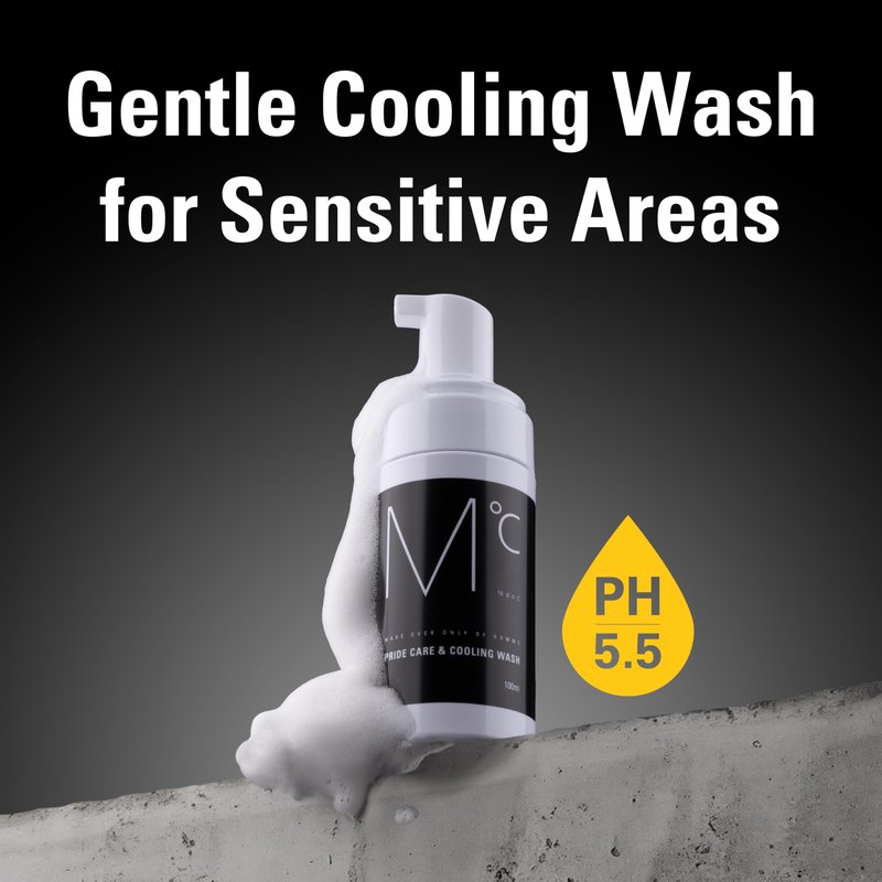 Mdoc Men’s Intimate Wash, Cooling Intimate Foam Cleanser with Menthol & Peppermint, Gentle Daily Care for Sensitive Skin, 100ml