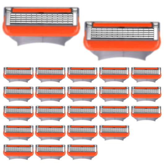 24 Pcs-Razor Blades Refills Compatible with Fusion 5 Blades,5-Layer Precision Anti Friction Manual Wet Shaving Blade Trimmer,Pivoting Head for Close and Comfortable Shave