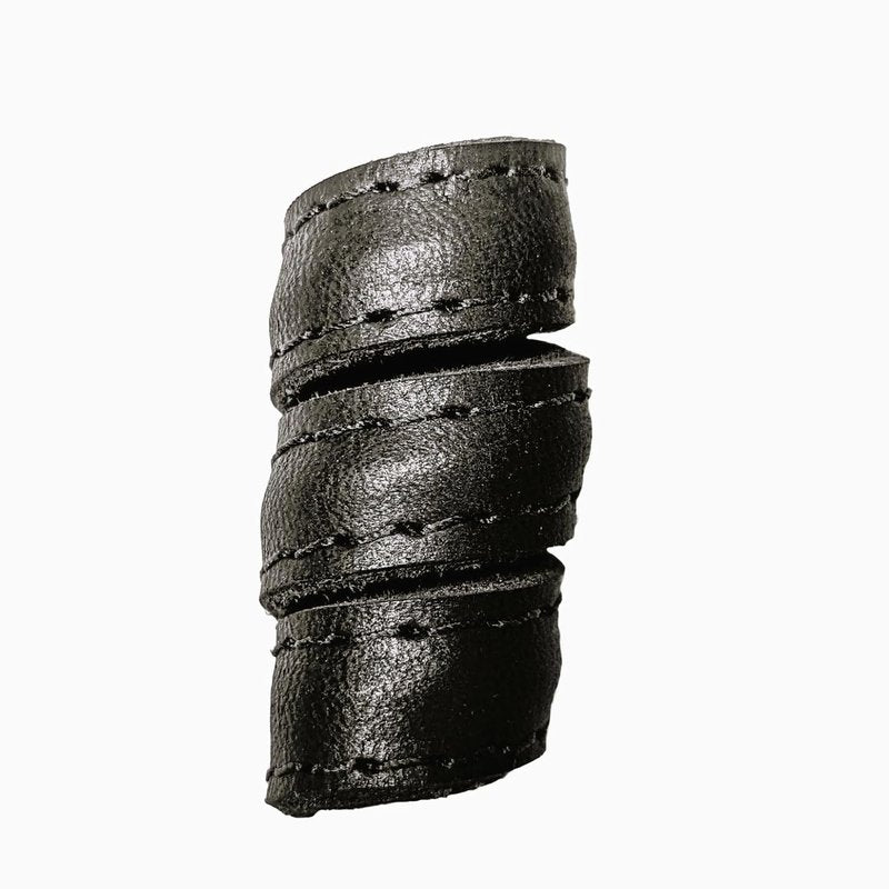 Leather Hair Beads, Dreads beads, Beard beads, Ponytail Wrap, Ponytail Holder, Hair Tie, Leather Wrap, cosplay hair, Hair Accessories, Women's hair, Men's hair (Black, 1.5")