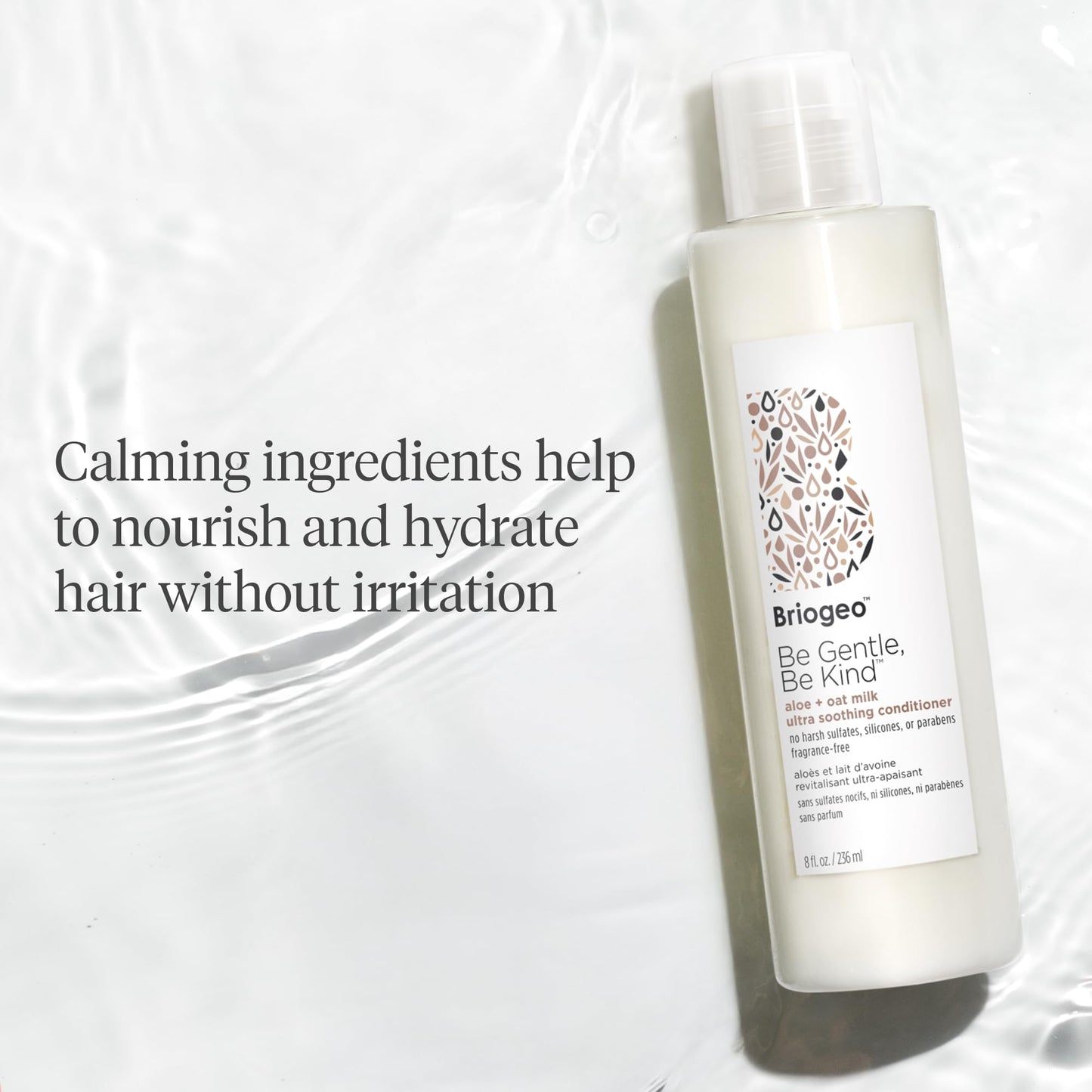 Briogeo Be Gentle, Be Kind Aloe + Oat Milk Ultra Soothing Conditioner | Fragrance-Free Conditioner for Sensitive Scalp & Hair | Silicone-Free | Vegan & Cruelty-Free | 8 fl oz