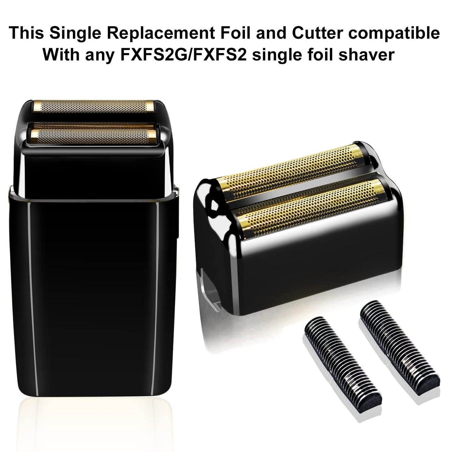3 pack Replacement Foil and Cutters Compatible with BaBylissPRO Barberology FXFS2 Shaver Metal shaver foil replacement heads,Black