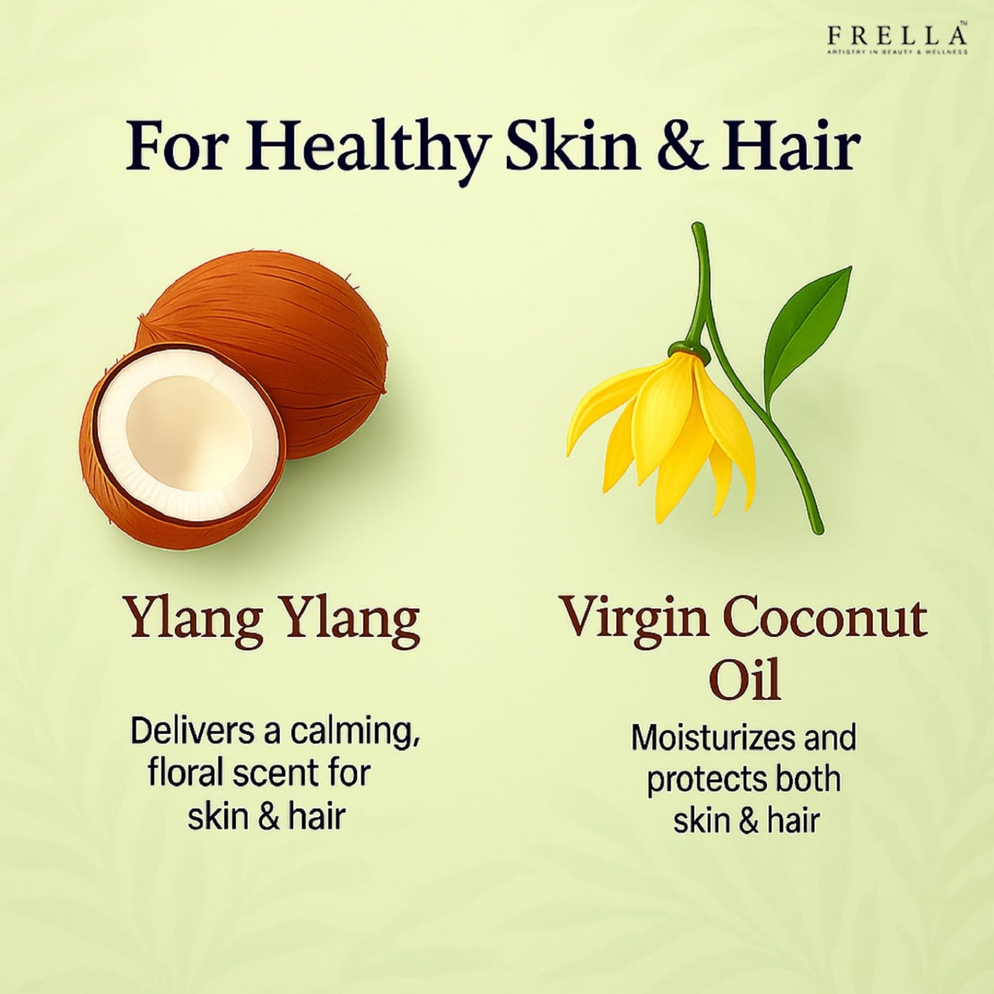 Frella Ylang Ylang Oil, For Body, Face and Hair, Travel Pack Botanic Moisturizing Oil, plant-based ingredient, For Female and Male, Size 3.4 fl oz