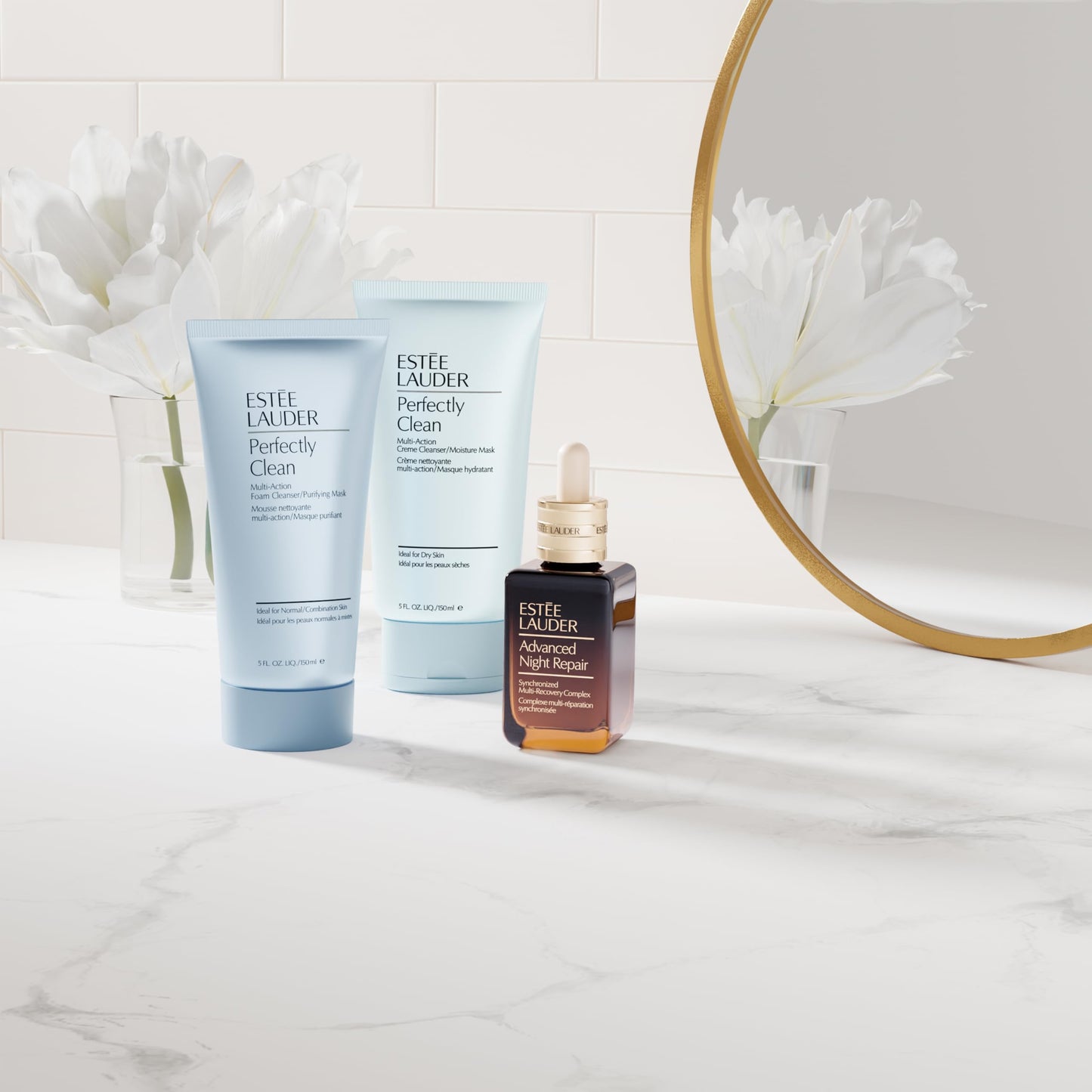 Estée Lauder Perfectly Clean Multi-Action Foaming Face Wash Cleanser/Purifying Face Mask | Daily Facial Cleanser, 5.0 Fl Oz