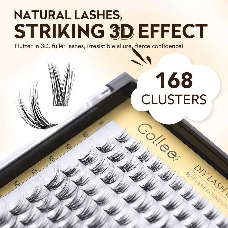 Lash Clusters - 168 Pcs D Curl Individual Eyelashes | Soft Wispy DIY Extensions 8-16mm